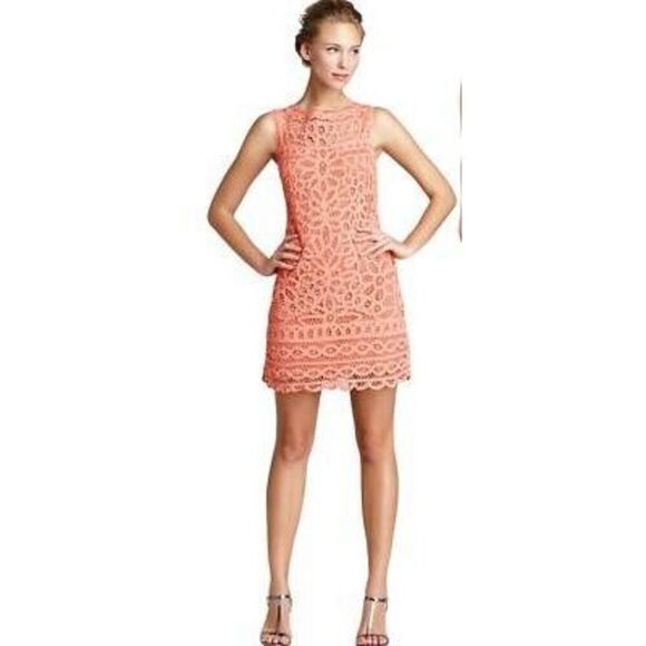 Lilly Pulitzer Tabitha Sunrise Orange Batt It Up Battenburg Lace Shift Dress - Picture 1 of 5